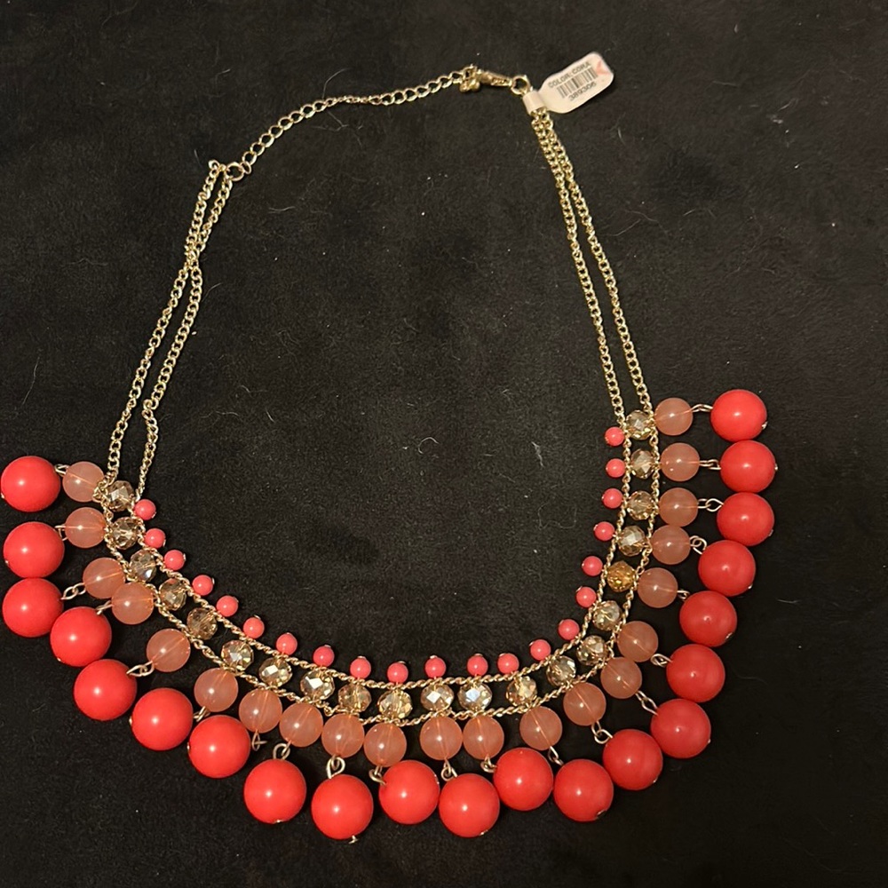NWT Statement Necklace coral color